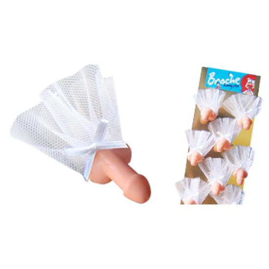 Broche de Pene con tul. Broche de Pene con tul.