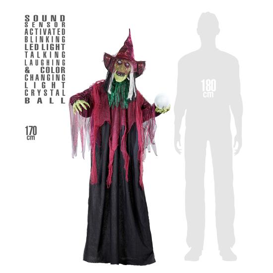 Bruja animada parlante con luz 183 cm Bruja animada parlante con luz 183 cm