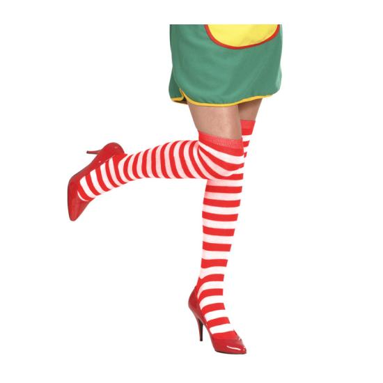 Calcetines altos de rayas blancas y rojas 64 cm Calcetines altos de rayas blancas y rojas 64 cm