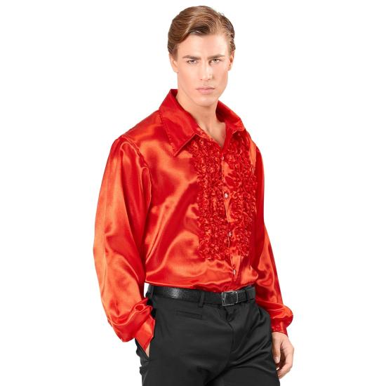 Camisa Disco Roja Años 70 adulto Camisa Disco Roja Años 70 adulto