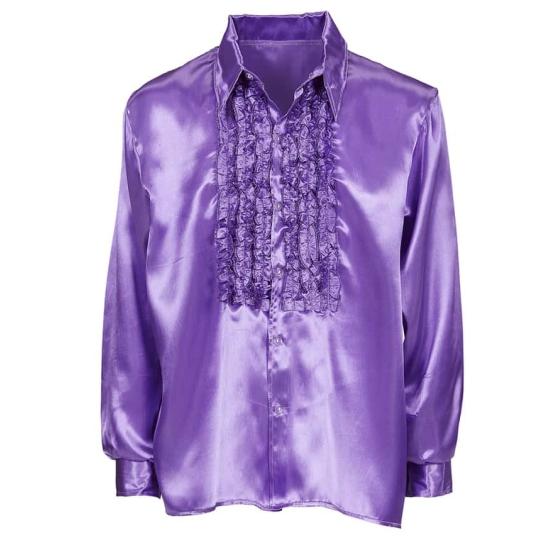 Camisa Disco Violeta Años 70 adulto Camisa Disco Violeta Años 70 adulto