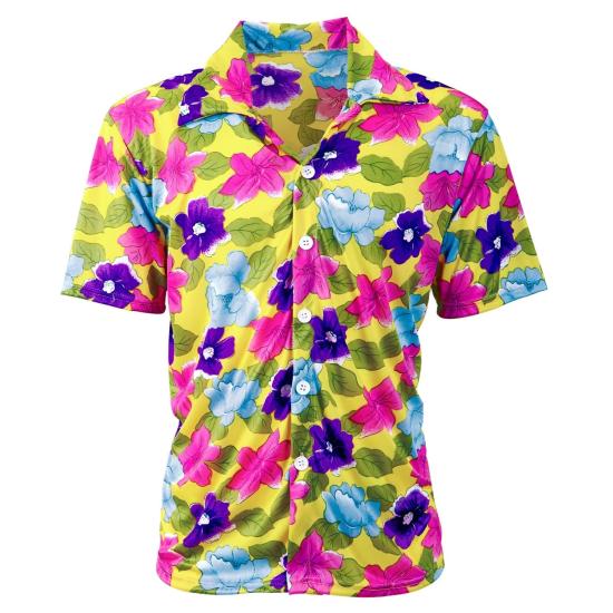 Camisa Hawaiana Flores Amarilla Camisa Hawaiana Flores Amarilla