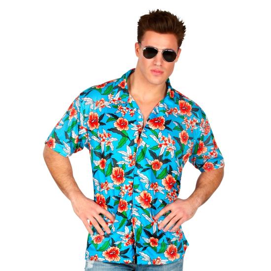 Camisa Hawaiana Flores Turquesa Camisa Hawaiana Flores Turquesa