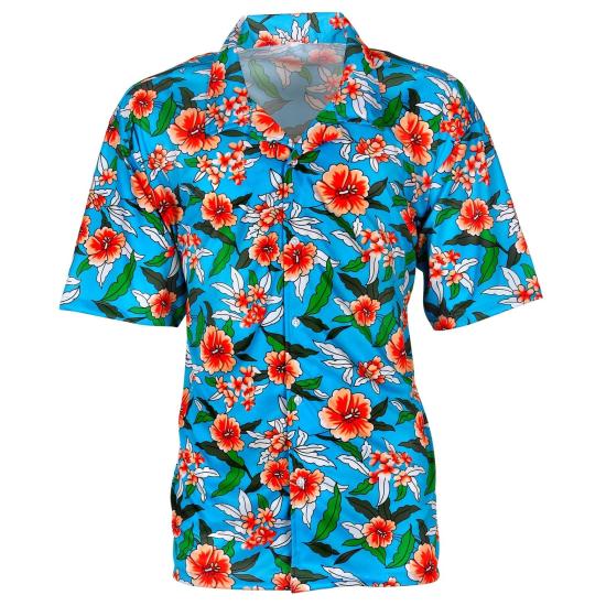 Camisa Hawaiana Flores Turquesa Camisa Hawaiana Flores Turquesa