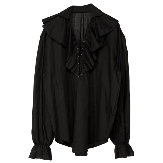 Camisa Pirata/Renacentista Hombre color Negra . Camisa Pirata/Renacentista Hombre color Negra .