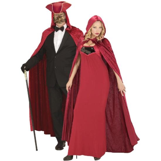 Capa capucha burdeos terciopelo 150 cm Unisex Capa capucha burdeos terciopelo 150 cm Unisex