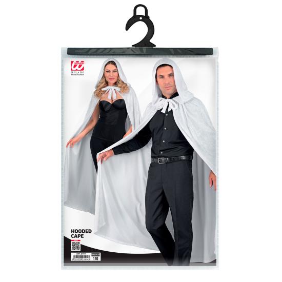 Capa con capucha de terciopelo blanco – 140 cm Capa con capucha de terciopelo blanco – 140 cm