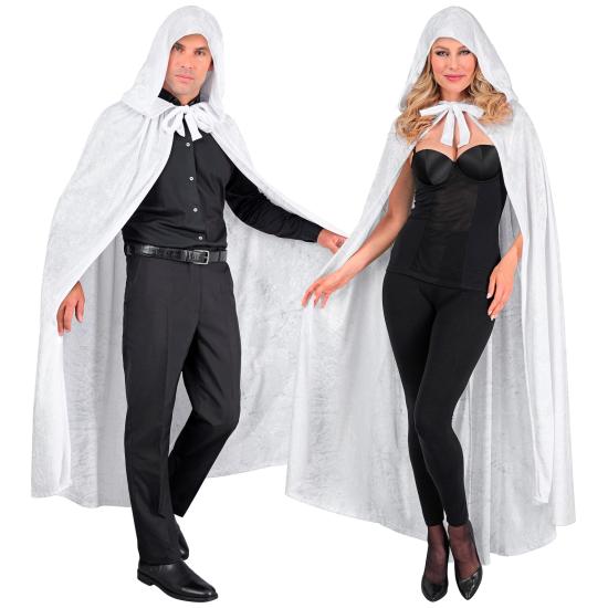 Capa con capucha de terciopelo blanco – 140 cm Capa con capucha de terciopelo blanco – 140 cm