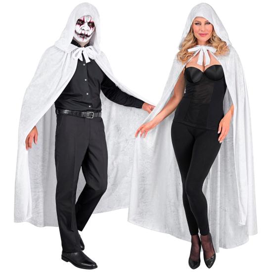 Capa con capucha de terciopelo blanco – 140 cm Capa con capucha de terciopelo blanco – 140 cm