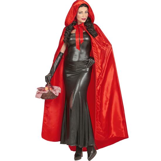 Capa con Capucha Roja en Raso 143 cms Capa con Capucha Roja en Raso 143 cms