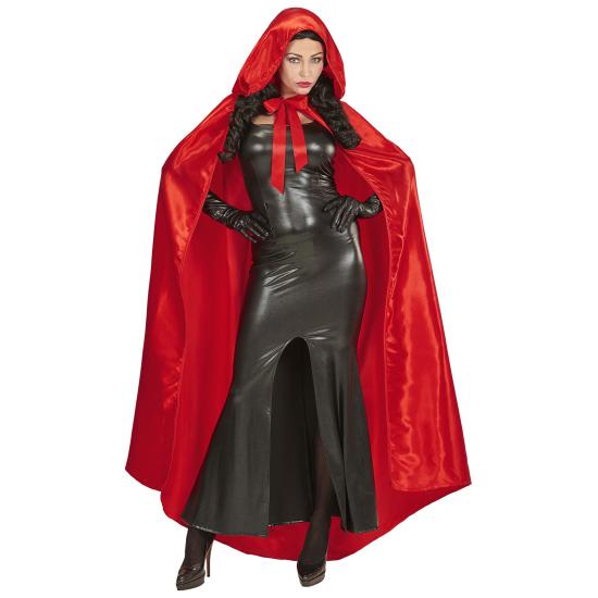 Capa con Capucha Roja en Raso 143 cms Capa con Capucha Roja en Raso 143 cms