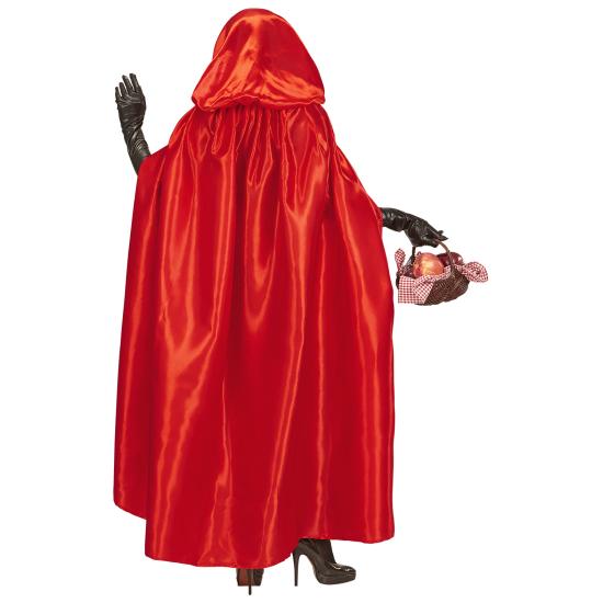 Capa con Capucha Roja en Raso 143 cms Capa con Capucha Roja en Raso 143 cms