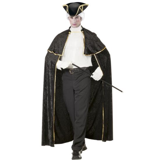 Capa Veneciana con Chorreras Lujo Terciopelo de 142 cm Capa Veneciana con Chorreras Lujo Terciopelo de 142 cm