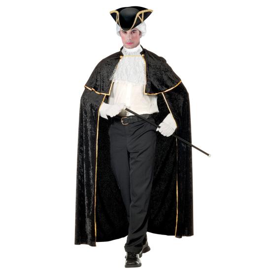 Capa Veneciana con Chorreras Lujo Terciopelo de 142 cm Capa Veneciana con Chorreras Lujo Terciopelo de 142 cm