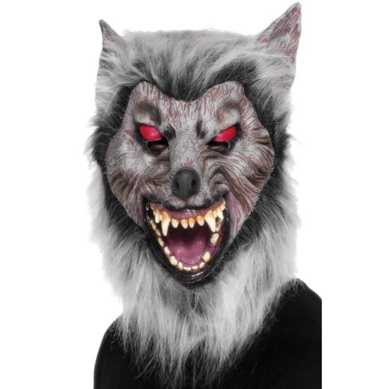 Careta de lobo merodeador, Para la cabeza, látex Careta de lobo merodeador, Para la cabeza, látex