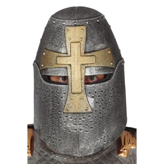 Casco Cruzado Medieval Plateado adultos Casco Cruzado Medieval Plateado adultos