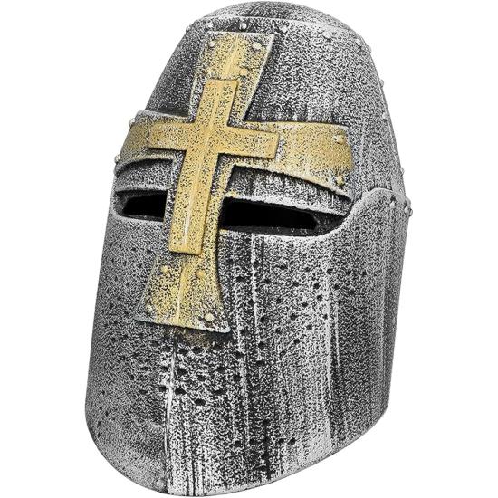 Casco Cruzado Medieval Plateado adultos Casco Cruzado Medieval Plateado adultos