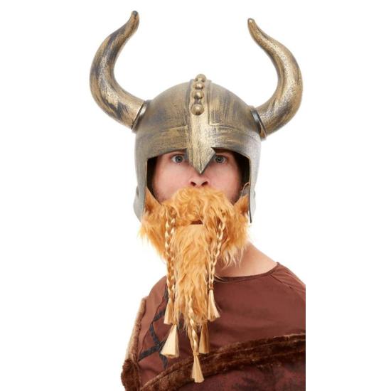 Casco de Vikingo Dorado con Barba Casco de Vikingo Dorado con Barba