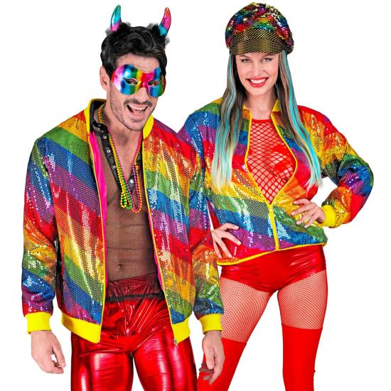 Cazadora Bomber de Lentejuelas en color Arco Iris Cazadora Bomber de Lentejuelas en color Arco Iris