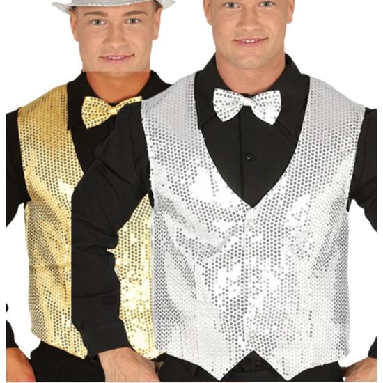 Chaleco de Lentejuelas Plateado o Dorado adulto Chaleco de Lentejuelas Plateado o Dorado adulto