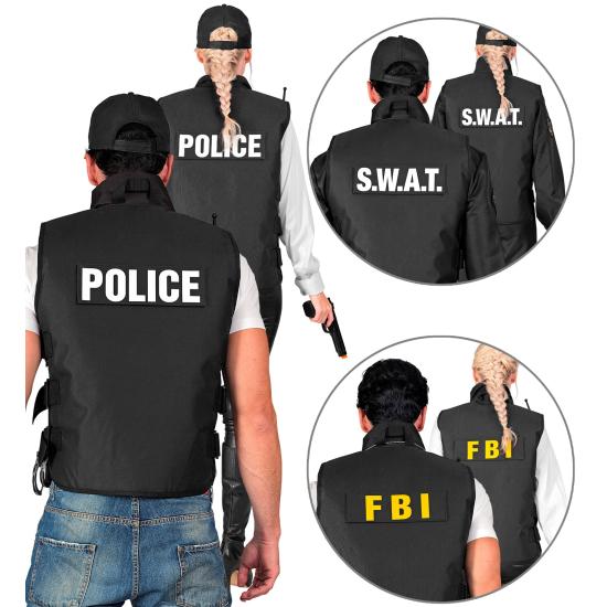 CHALECO TÁCTICO SWAT | FBI | POLICÍA" con 3 insignias extraíbles . CHALECO TÁCTICO SWAT | FBI | POLICÍA" con 3 insignias extraíbles .