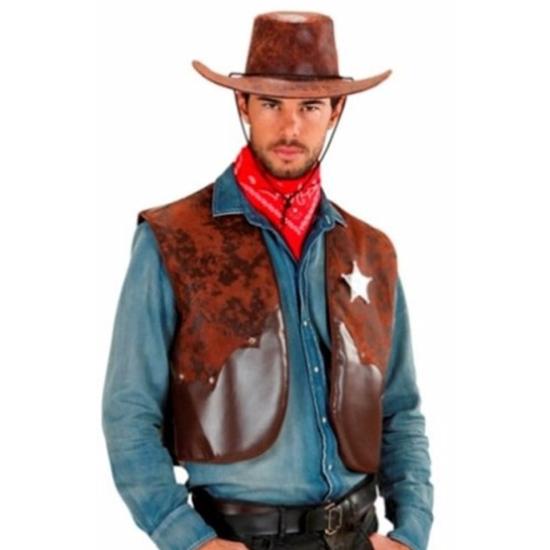 Chaleco Vaquero Marrón adulto Chaleco Vaquero Marrón adulto