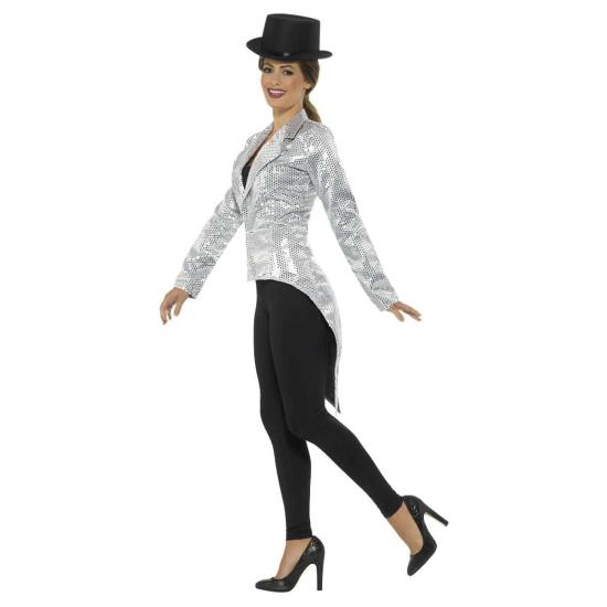 Chaqueta Lentejuelas Plateada adulta Chaqueta Lentejuelas Plateada adulta