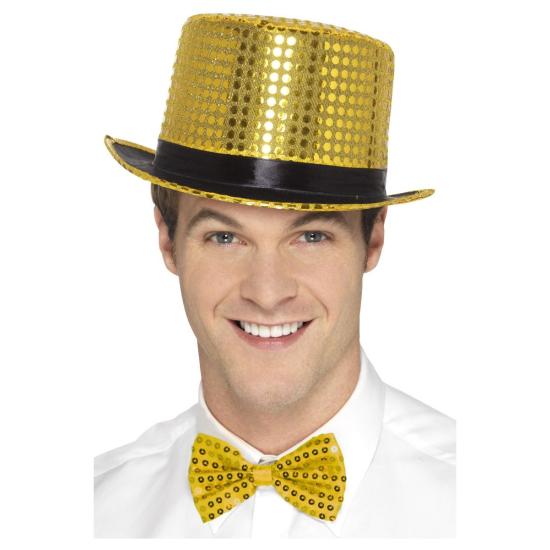 Chistera con lentejuelas, oro, con borde interior elástico Chistera con lentejuelas, oro, con borde interior elástico