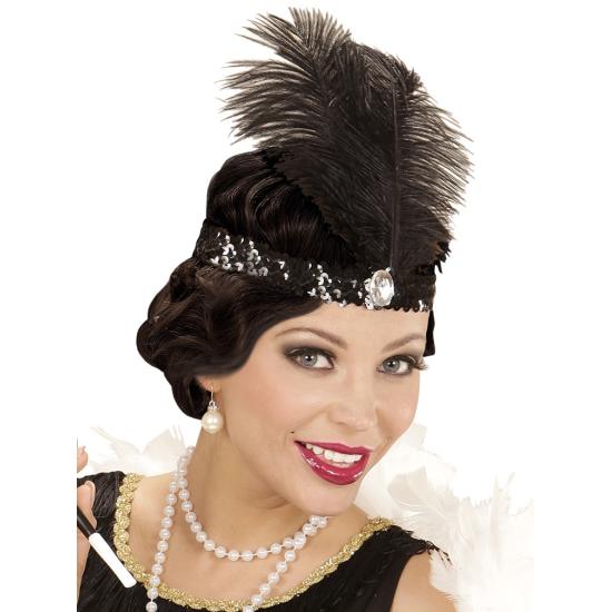 Cinta pelo Años 20 Charleston 2 plumas y piedras Cinta pelo Años 20 Charleston 2 plumas y piedras