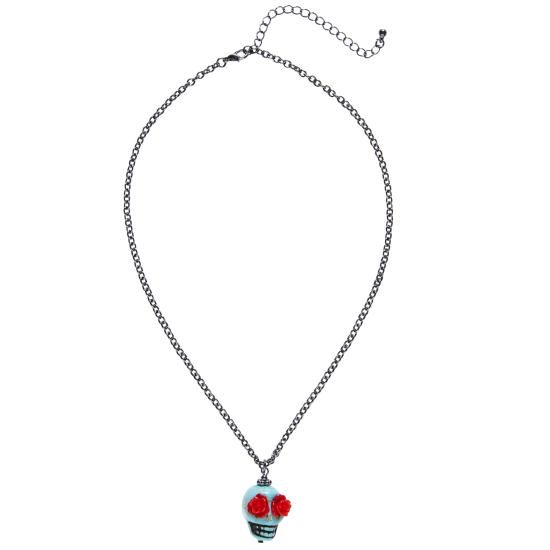 Collar Calavera Azul Día de los Muertos Collar Calavera Azul Día de los Muertos