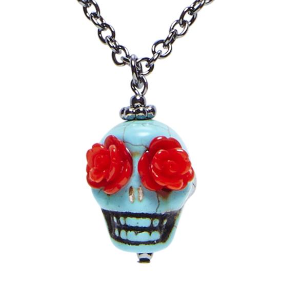 Collar Calavera Azul Día de los Muertos Collar Calavera Azul Día de los Muertos