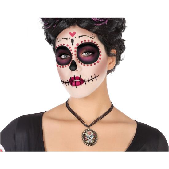 Collar Catrina Día de los Muertos con Medallón de Calavera Collar Catrina Día de los Muertos con Medallón de Calavera