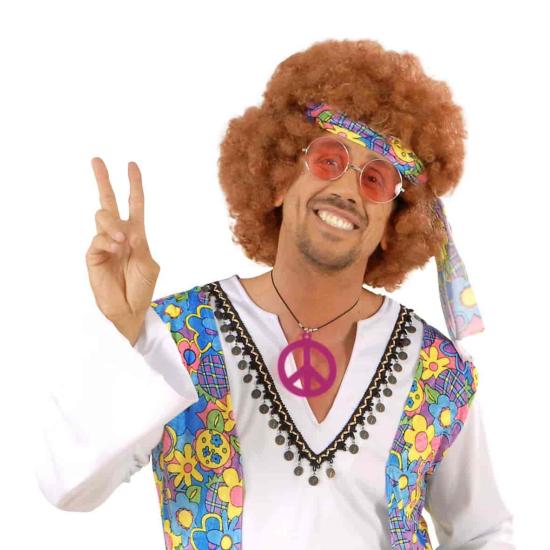 Collar Hippie Símbolo de la Paz Fluorescente Collar Hippie Símbolo de la Paz Fluorescente