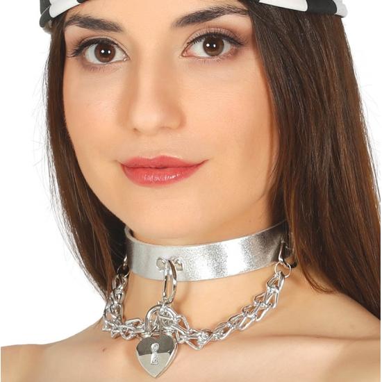 Collar plateado con cadena y candado * Collar plateado con cadena y candado *