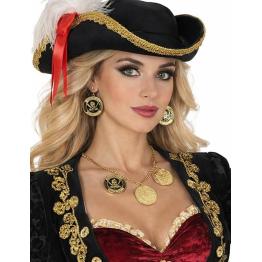 Collar y Pendientes de Monedas Pirata