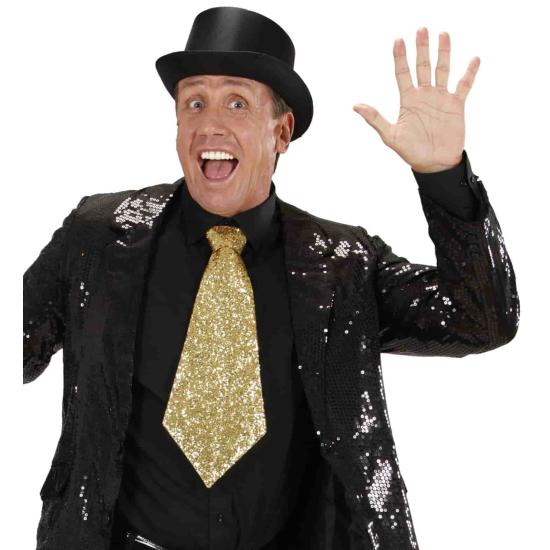 Corbata de lentejuelas dorada para adulto Corbata de lentejuelas dorada para adulto