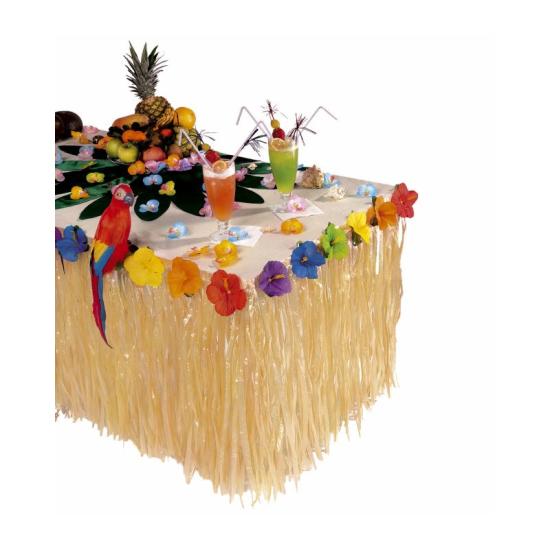 Decoración Mesa Flores Hibisco Hawaianas Lujo  275 x 75 cms Decoración Mesa Flores Hibisco Hawaianas Lujo  275 x 75 cms