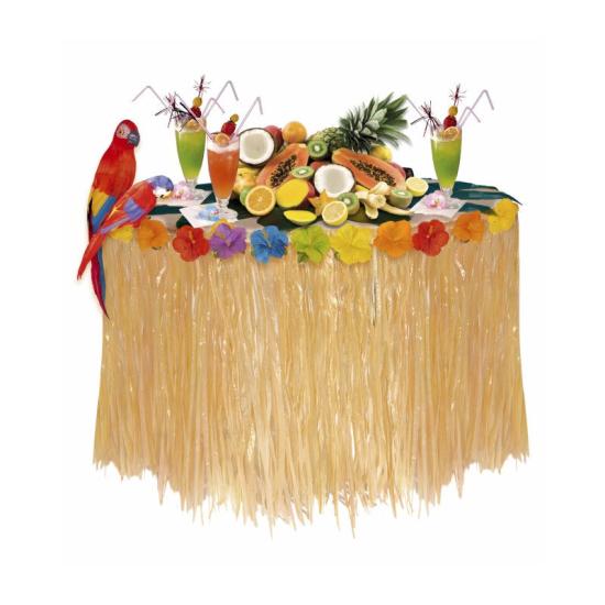 Decoración Mesa Flores Hibisco Hawaianas Lujo  275 x 75 cms Decoración Mesa Flores Hibisco Hawaianas Lujo  275 x 75 cms