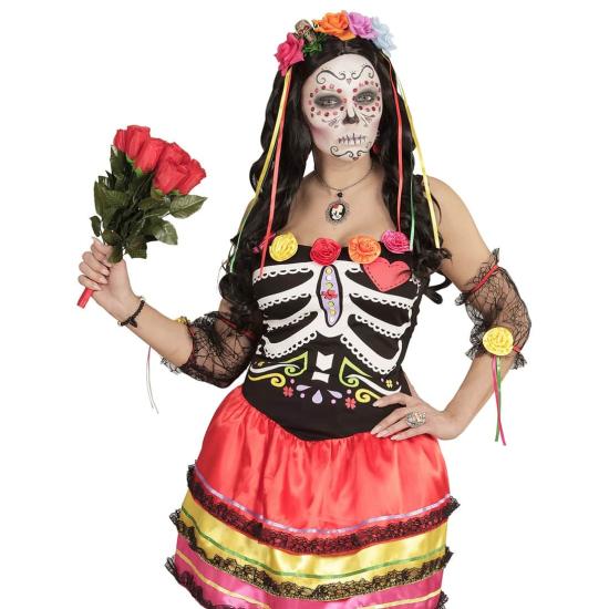 Diadema de 5 Rosas con Calavera Diadema de 5 Rosas con Calavera