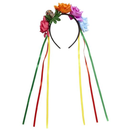 Diadema de 5 Rosas con Calavera Diadema de 5 Rosas con Calavera