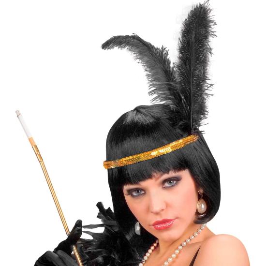 Diadema con Lentejuelas Y Plumas de color dorado Diadema con Lentejuelas Y Plumas de color dorado