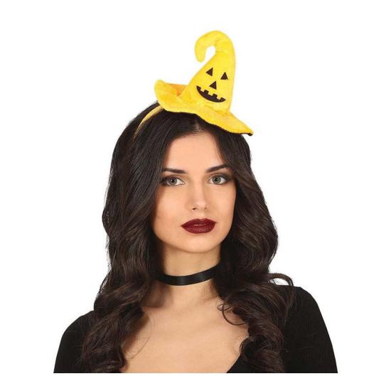 Diadema Mini Sombrero De Bruja Con Calabaza Sonriente Diadema Mini Sombrero De Bruja Con Calabaza Sonriente