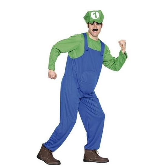 Disfraz  Fontanero Mario Bros Luigi adulto Disfraz  Fontanero Mario Bros Luigi adulto