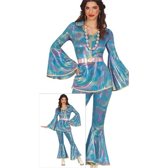 Disfraz Adulto Chica Mono Azul Disco Disfraz Adulto Chica Mono Azul Disco