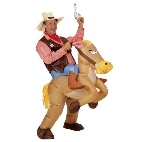 Disfraz Adulto Vaquero con Caballo Hinchable talla única Disfraz Adulto Vaquero con Caballo Hinchable talla única