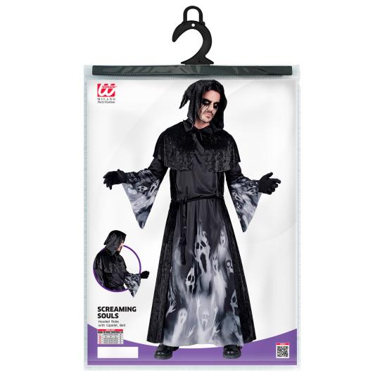 Disfraz Almas que Gritan para Hombre – Túnica con Capucha, Capa y Cinturón Disfraz Almas que Gritan para Hombre – Túnica con Capucha, Capa y Cinturón