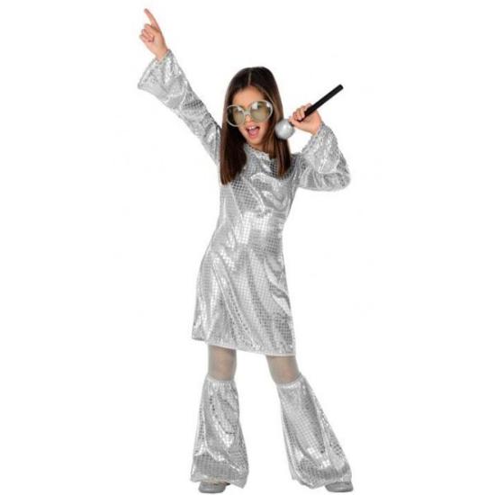 Disfraz Años 70 Disco Plata para Niña Disfraz Años 70 Disco Plata para Niña