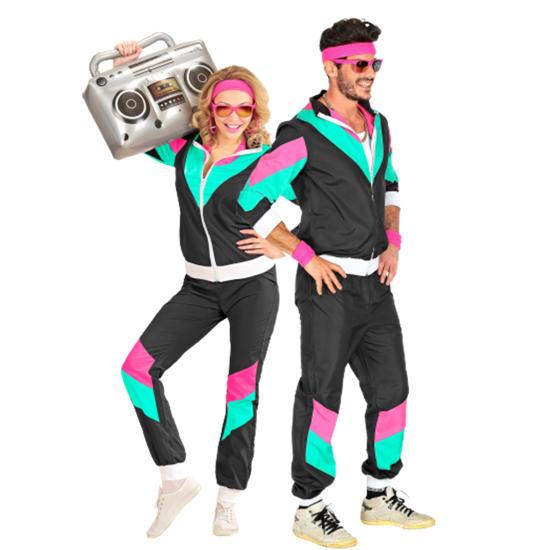 Disfraz Chandal de los Años 80 Negro para Adultos Disfraz Chandal de los Años 80 Negro para Adultos