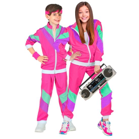 Disfraz Chandal Rosa años 80 talla infantil Disfraz Chandal Rosa años 80 talla infantil
