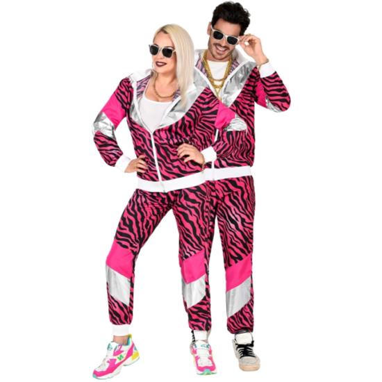 Disfraz Chándal de los 80 Tigre Rosa para adultos Disfraz Chándal de los 80 Tigre Rosa para adultos